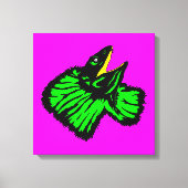 Gestormde Neon Green Frilled-nek hazard Canvas Afdruk (Voorkant)