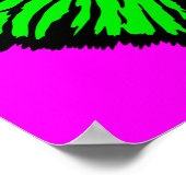 Gestormde Neon Green Frilled-nek hazard Poster (Hoek)