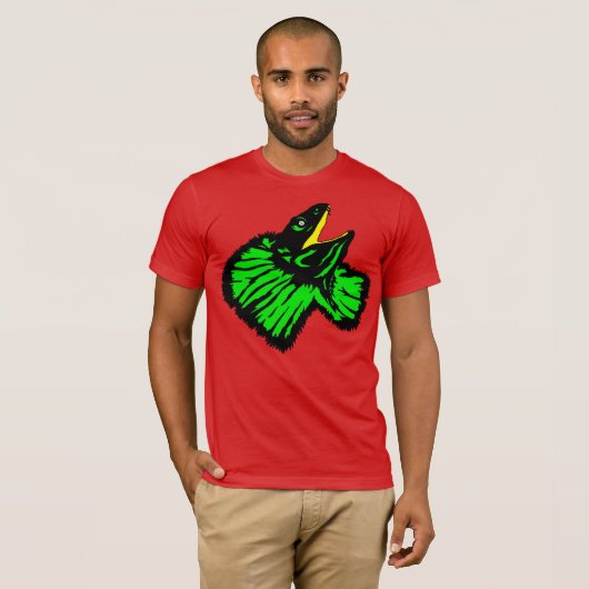 Gestormde Neon Green Frilled-nek hazard T-shirt (Voorkant volledig)