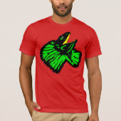 Gestormde Neon Green Frilled-nek hazard T-shirt (Voorkant)