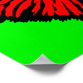 Gestormde Neon Red Frilled-nekhagedis Poster (Hoek)