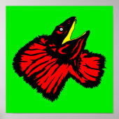 Gestormde Neon Red Frilled-nekhagedis Poster (Voorkant)