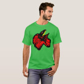 Gestormde Neon Red Frilled-nekhagedis T-shirt (Voorkant volledig)