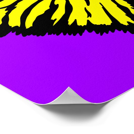 Gestormde Neon Yellow Frilled-nek hazard Poster (Hoek)