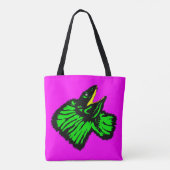 Gestormde neonhagedis (Oranje/groen) Tote Bag (Achterkant)