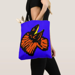 Gestormde neonhagedis (Oranje/groen) Tote Bag