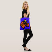 Gestormde neonhagedis (Oranje/groen) Tote Bag (Op model)