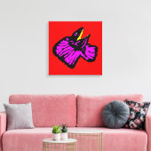 Gestormde neonroze nekhagedis canvas afdruk (Insitu (Woonkamer))