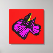 Gestormde neonroze nekhagedis canvas afdruk (Voorkant)