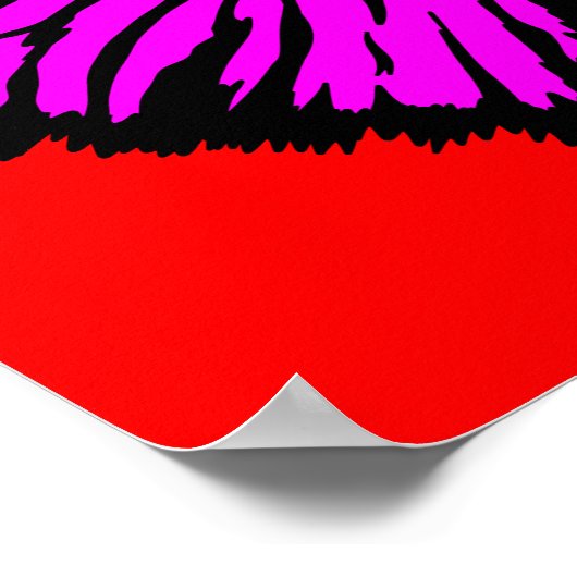 Gestormde neonroze nekhagedis poster (Hoek)