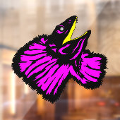 Gestormde neonroze nekhagedis raamsticker (Vel 2)