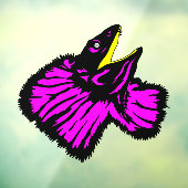 Gestormde neonroze nekhagedis raamsticker (Vel 3)