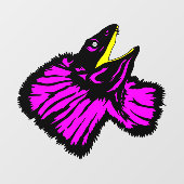 Gestormde neonroze nekhagedis raamsticker (Vel)