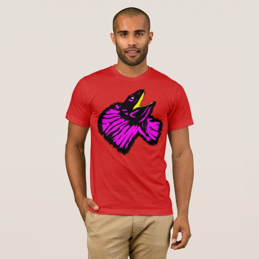 Gestormde neonroze nekhagedis t-shirt (Voorkant volledig)
