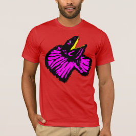 Gestormde neonroze nekhagedis t-shirt