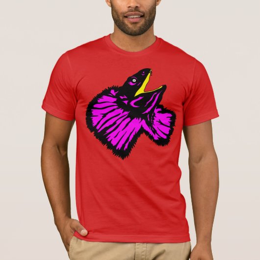 Gestormde neonroze nekhagedis t-shirt (Voorkant)