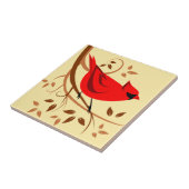 Gestormde Northern Cardinal Art Tegel Tegeltje (Zijkant)