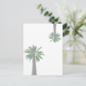 Gestormde palmboom Pastel Green Tropical Briefkaart (Staand voorkant)