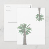 Gestormde palmboom Pastel Green Tropical Briefkaart (Voorkant / Achterkant)