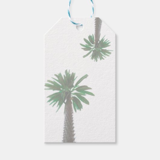 Gestormde palmboom Pastel Green Tropical Cadeaulabel (Voorkant)