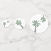 Gestormde palmboom Pastel Green Tropical Confetti (Achterkanten)