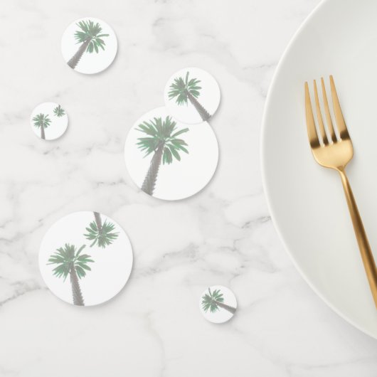 Gestormde palmboom Pastel Green Tropical Confetti (Groep)