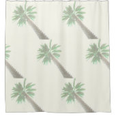 Gestormde palmboom Pastel Green Tropical Douchegordijn (Voorkant)