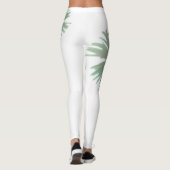 Gestormde palmboom Pastel Green Tropical Leggings (Achterkant)