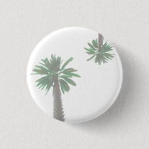 Gestormde palmboom Pastel Green Tropical Ronde Button 3,2 Cm