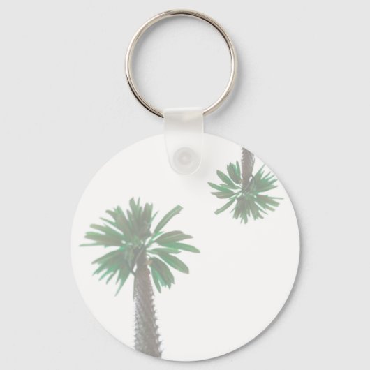 Gestormde palmboom Pastel Green Tropical Sleutelhanger (Voorkant)