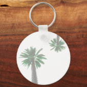 Gestormde palmboom Pastel Green Tropical Sleutelhanger (Voorkant)