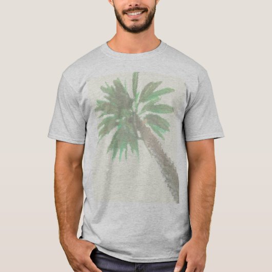 Gestormde palmboom Pastel Green Tropical T-shirt (Voorkant)