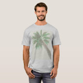 Gestormde palmboom Pastel Green Tropical T-shirt (Voorkant volledig)
