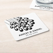 Gestormde peacock Feather Modern Wedding Kartonnen Onderzetters (Schuin)