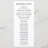 Gestormde peacock Feather Modern Wedding Programmakaart (Achterkant)