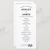 Gestormde peacock Feather Modern Wedding Programmakaart (Voorkant / Achterkant)