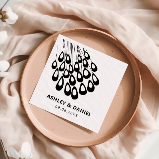 Gestormde peacock Feather Modern Wedding Servet