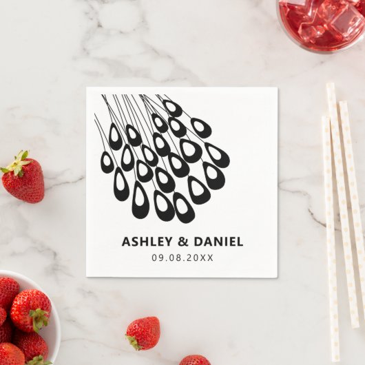 Gestormde peacock Feather Modern Wedding Servet (Insitu)