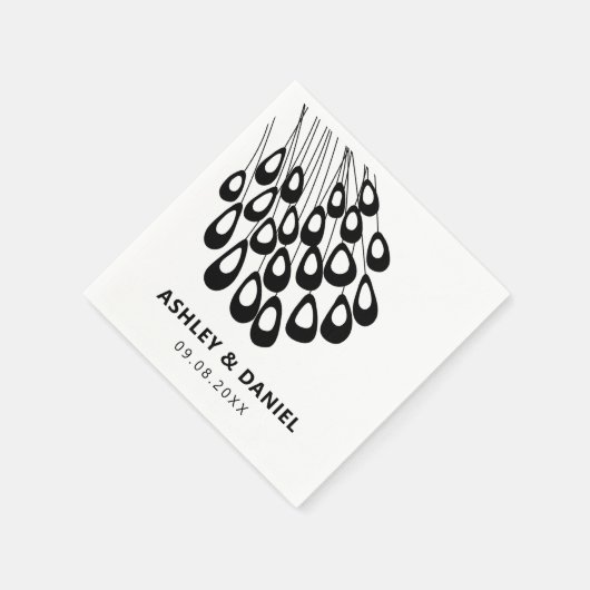 Gestormde peacock Feather Modern Wedding Servet (Hoek)