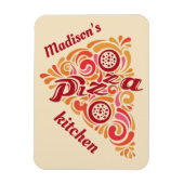 Gestormde Pizza aangepaste naam keukenmagneet Magneet (Verticaal)