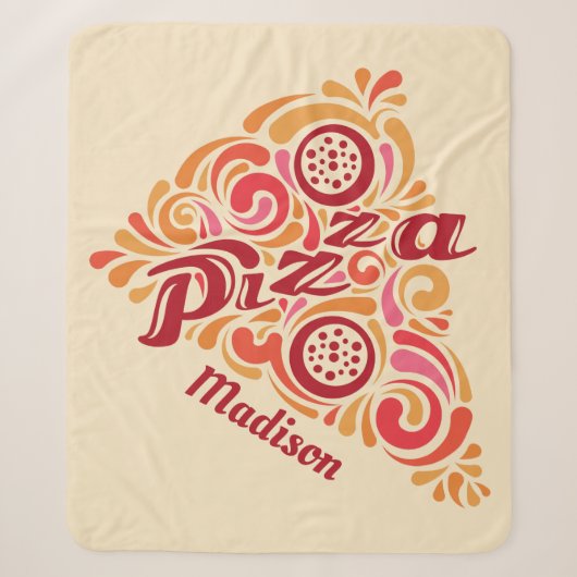 Gestormde Pizza aangepaste naam werpt dekens (Voorkant)