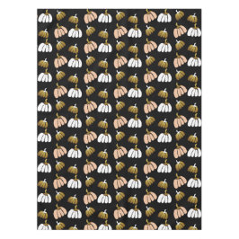 Gestormde pompoenen in zwart, zwart, wit en goud tafelkleed