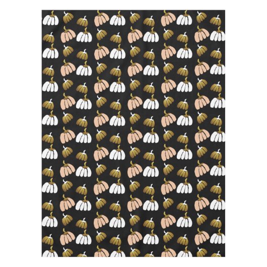 Gestormde pompoenen in zwart, zwart, wit en goud tafelkleed (Voorkant)