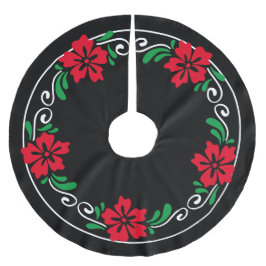 Gestormde rode hibiscus, felle kerstmis kerstboom rok