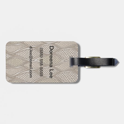 Gestormde slangenhuid bagagelabel (Achterkant horizontaal)