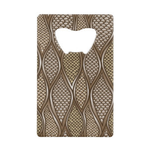 Gestormde slangenhuid creditkaart flessenopener