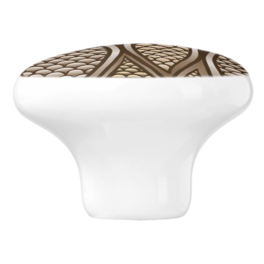 Gestormde slangenhuid keramische knop (Zijkant)