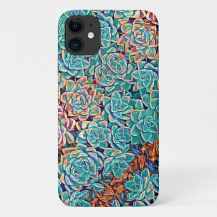 Gestormde Succulents Bleek Green iPhone 11 Hoesje