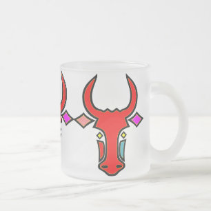 Gestormde Texas Longhorn Mok met diepgevroren glas