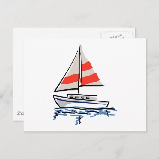 Gestormde tropische zeilboot briefkaart (Voorkant / Achterkant)